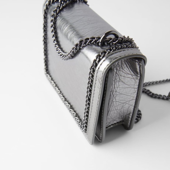 Zara silver mini crossbody w/ chain detail - Picture 3 of 4
